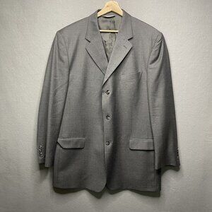 Pronto Uomo Mens Gray Wool Suit Jacket 48L Made In Italy Super 100s Angelico